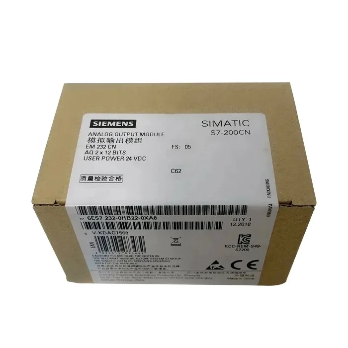 Siemens PLC module 6ES7232-0HB22-0XA8 Siemens S7-200CN extended EM232 analog output module 2 Output to