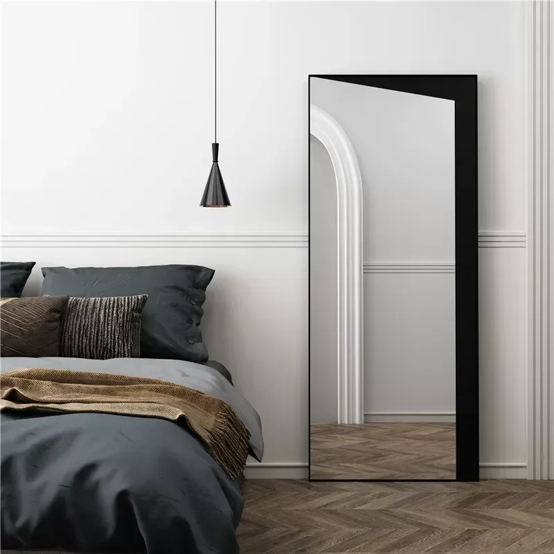Ultra Narrow Full Body Floor Mirror for Small Apartment Home Improvement Space Saving Standing Dressing Mirror Modern