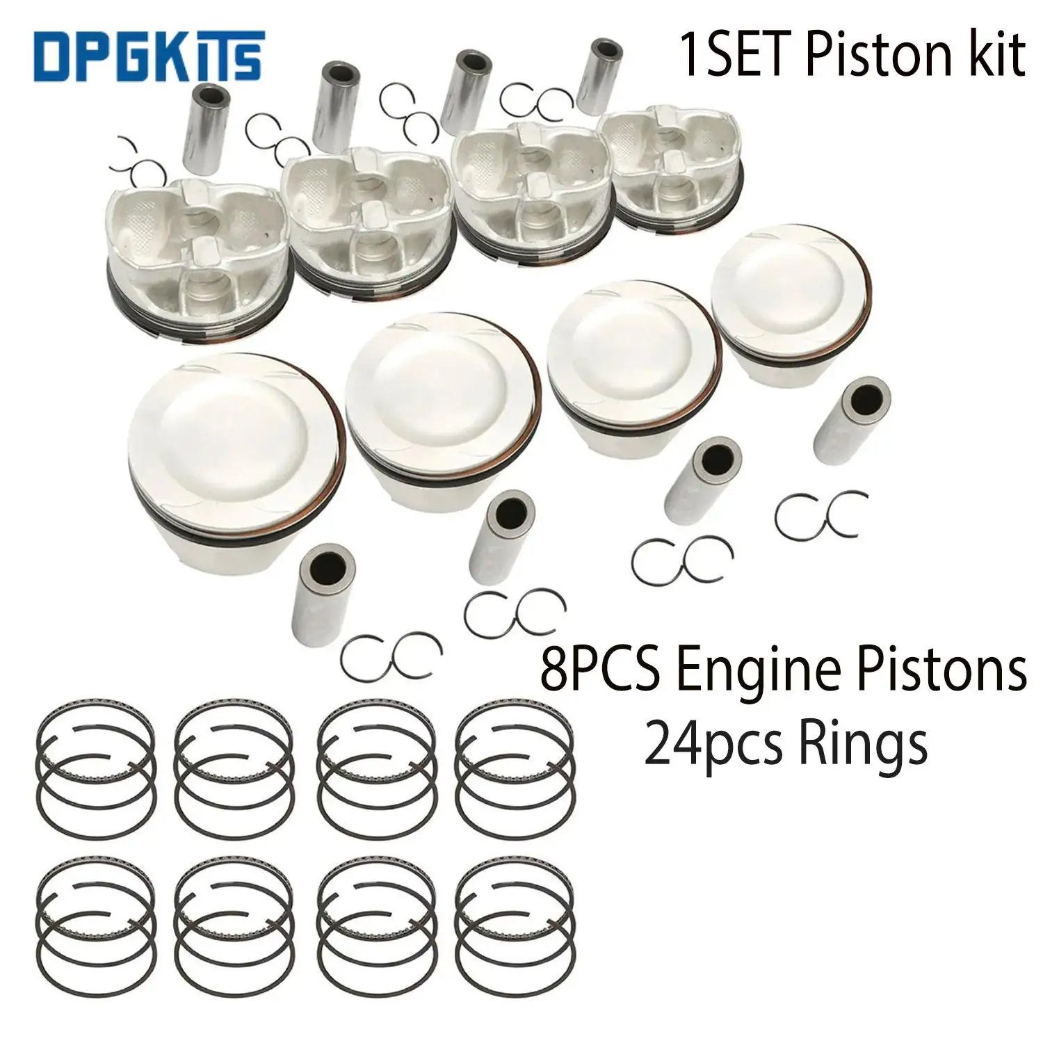 8PCS Auto Engine Pistons With 24PCS Rings For Mercedes-Benz C218 X218 W212 S212 W221 W166 M157 5.5L High Quality Car Accessories