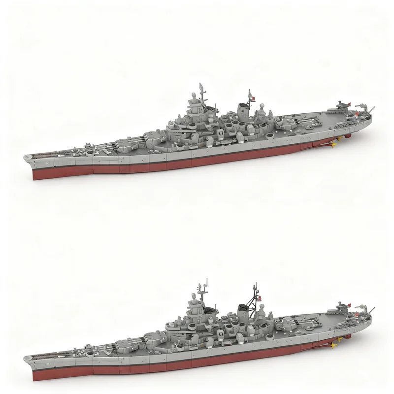 

8042PCS MOC Military Warship USS Iowa BB Missouri Battleships Model Technical Set DIY Assembly Creative Toy Birthday Gift Bricks