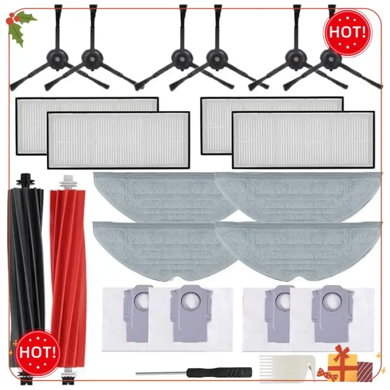 Able-escova principal escova lateral filtro mop saco de pó acessórios para roborock s8 s8 plus s8 + s8 pro ultra g20 peças aspirador pó