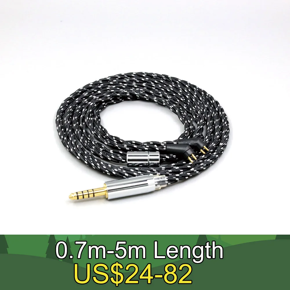 OCC Mixed OFC Twisting Nylon Earphone Cable For Etymotic ER4B ER4PT ER4S ER6I ER4 2pin LN008721