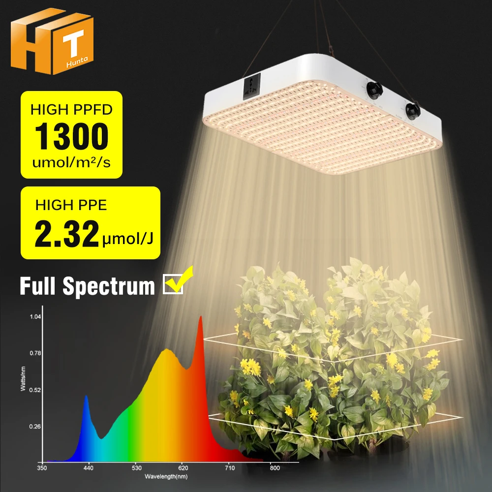 Vollspektrum LED-Wachstumslampe 120W LM281B 3000K IR UV LED-Chip 1300umol/UD/s Hoher PPFD für Gewächshaus Hydroponische Pflanzen