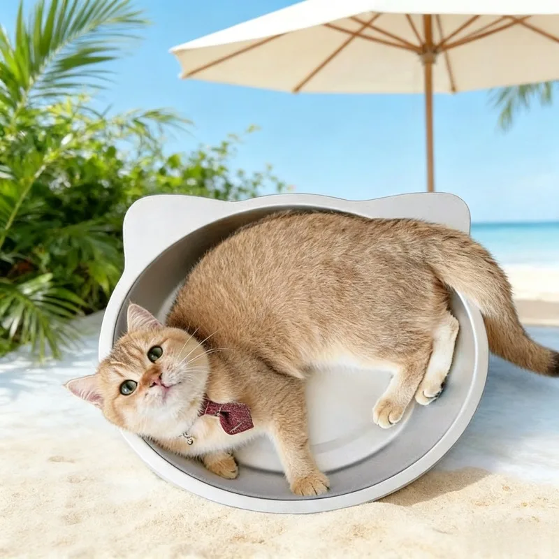 Aluminum Alloy Cat Beds Summer Heat-Dissipating Cooling Cat Ice Nest Hair-Resistant Heatstroke Prevention Ice Pad Pet Products