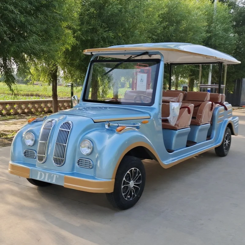 Street Legal 11 Seater Electric Car Battery Powered Adult Tourist Sightseeing Car Antique Classic Vintage Car New Golf cart