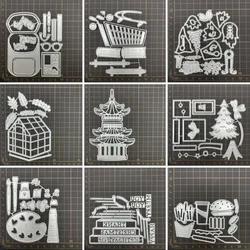 11 kinds building bag French Metal Cutting Dies Stencils For DIY Scrapbooking Decorative Embossing Handcraft Die CutsTemplate