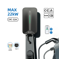 Wallbox Ev Smart Home Car Charger 22kW 400v Three Phase Type 2 EV 32A Wifi APP Wall-mounted Vehicle Charging Station IP65 Rated