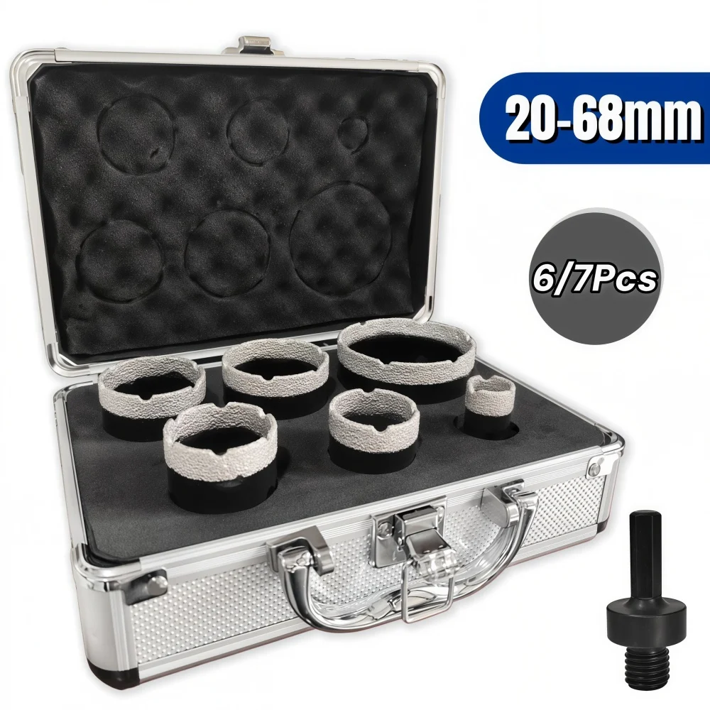 

Набор из 6/7 шт. коронок для сухого сверления с резьбой M14, для сверления керамогранита, гранита, мрамора, керамической плитки, инструменты для сверления