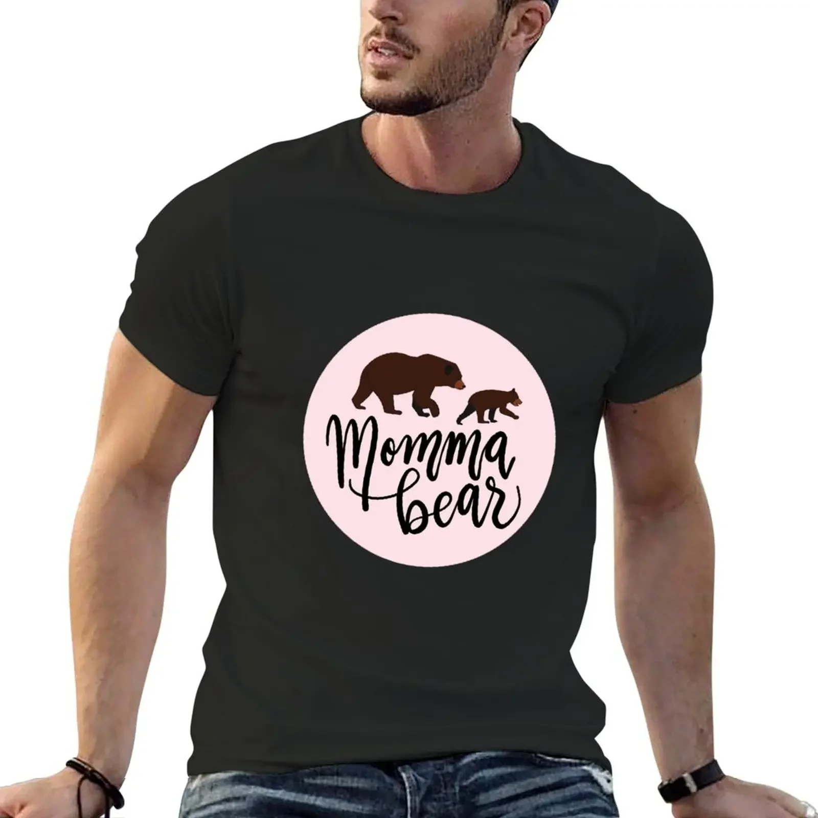 Momma bear - pretty handwriting - pink - it’s a girl T-Shirt animal prinfor boys t shirt for men