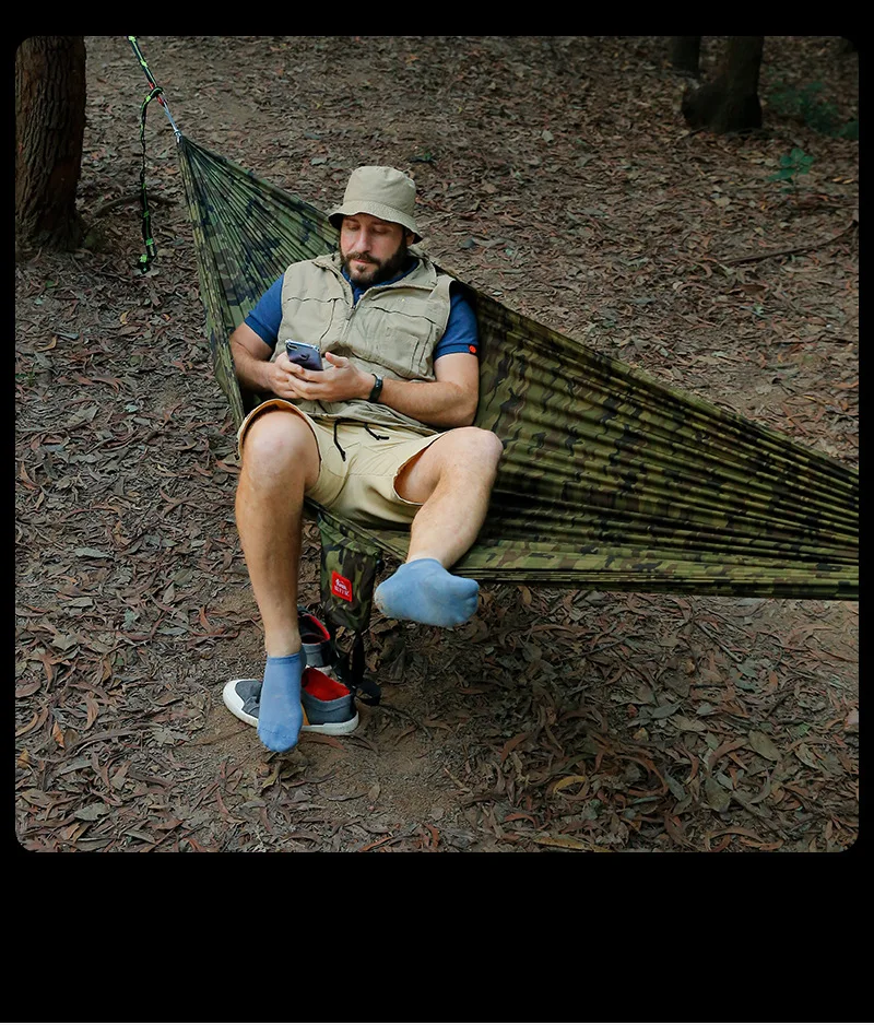 Traveler Mountain Wind Anti-Tip Large Hammock Double Outdoor Swing Camping Bed