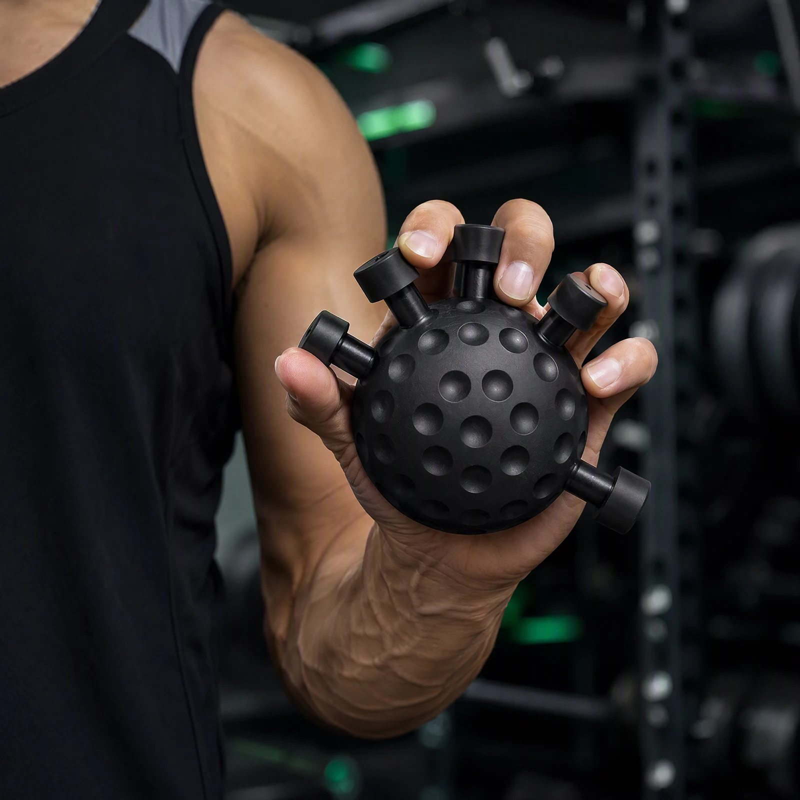 Hawk Claw Grip Trainer Ball 5 Finger Forearm Strengthener for Climbing Hand Workout ABS Red Black