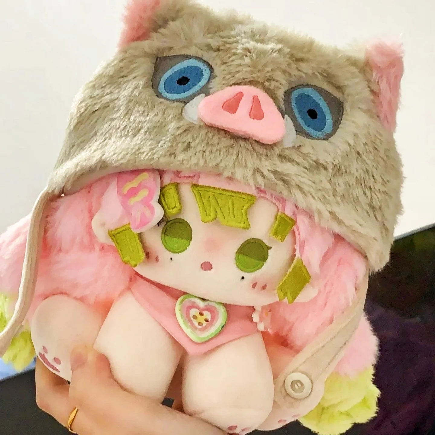 Kanroji Mitsuri coton poupée démon Slayer Anime thème 15 cm peluche compagnon de fourrure à collectionner peluche Figure cadeau