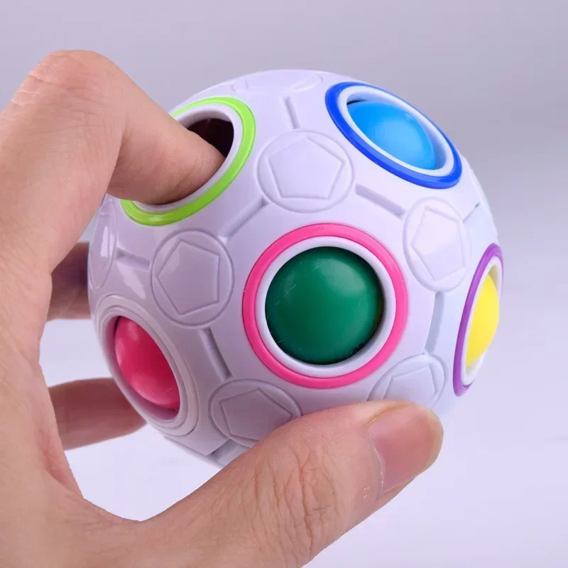 Cube magique créatif, balle anti-stress, presse arc-en-ciel, Puzzle de Football Montessori, jouets pour enfants, jouet anti-stress