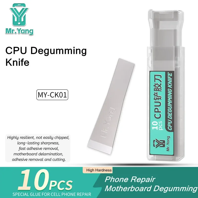 YCS Mr Yang MY-CK01 10PCS CPU Degumming Knife High Strength Glue Remove Blade for Motherboard Delamination Phone Repair Blade image 5