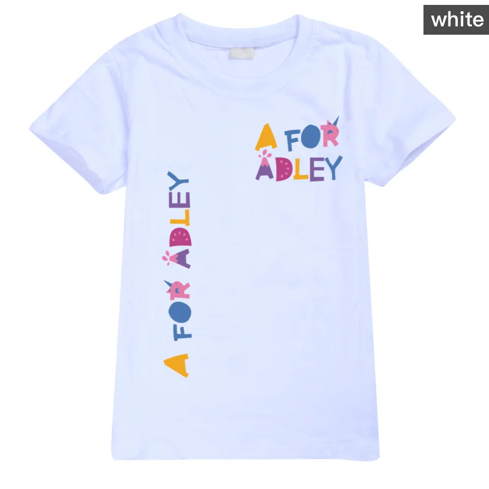 A FOR ADLEY Girls Boys Anime Tops Print Cartoon Casual 2023 New Summer Children Cotton Short-sleeved T-shirt Kids Clothes 2-16Y