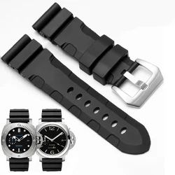 High Quality Rubber Watch Strap for the Panerai Diving Series 1164 PAM01209 Black Silicone Waterproof Strap 22mm 24mm 26mm