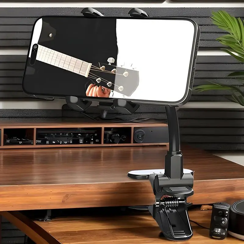 기타 헤드 폰 홀더 기타 헤드 스톡 폰 클램프 마운트 스마트 폰 스탠드 다기능 핸드폰 클립 비디오 녹화 보조