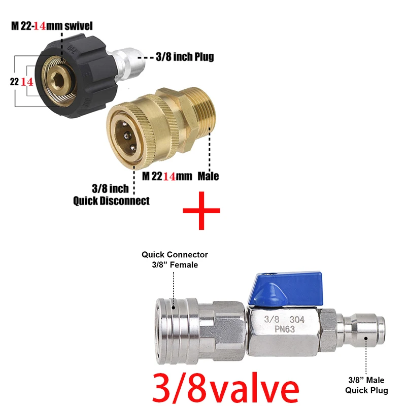 

Регулируемое давление, набор клапанов быстрого подключения, метрический M22 от 14 мм до 3/8 дюйма, женский поворот до M22, мужской фитинг 5000 фунт/кв. Дюйм