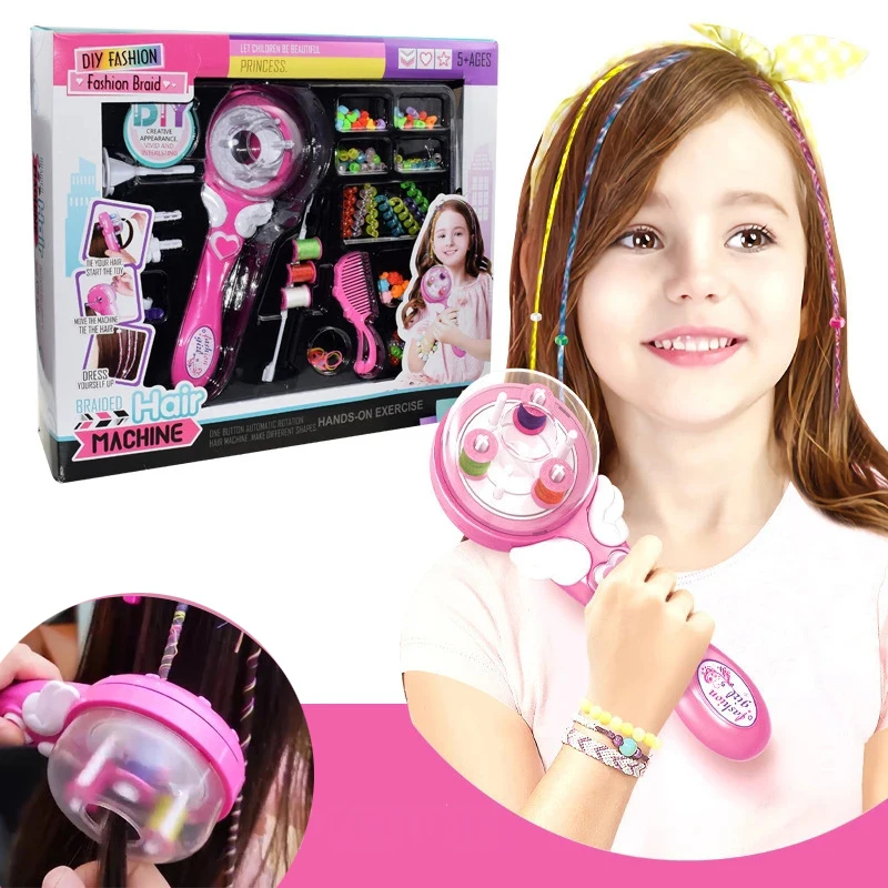 2024 New Automatic Braiding Set Children's DIY Braiding Hairstyle Twisting Machine Girls Makeup Toys Birthday Gift