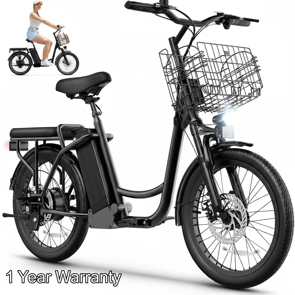 سكوتر كهربائي ذروة 500 وات/800 وات مع مقعد، دراجة كهربائية بإطارات سميكة مقاس 20 بوصة مع بطارية قابلة للإزالة 48 فولت، حتى 30 ميلًا و20 ميجا في الساعة، للبالغين