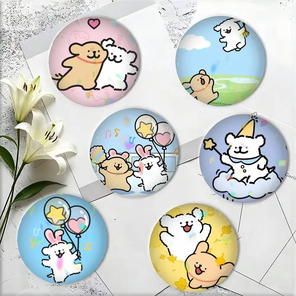 Cartoon MalteseES Line Puppy-Y 25mm 32mm 44mm 58mm 75mm Brooches Badges Pins for Accessories Gift