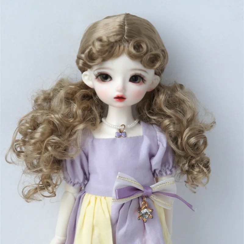 

JD724 OB11 1/8 1/6 1/4 Double Instant Noodle Roll Pony Synthetic Mohair BJD Wigs YOSD MSD Lati Yellow Doll Accessories