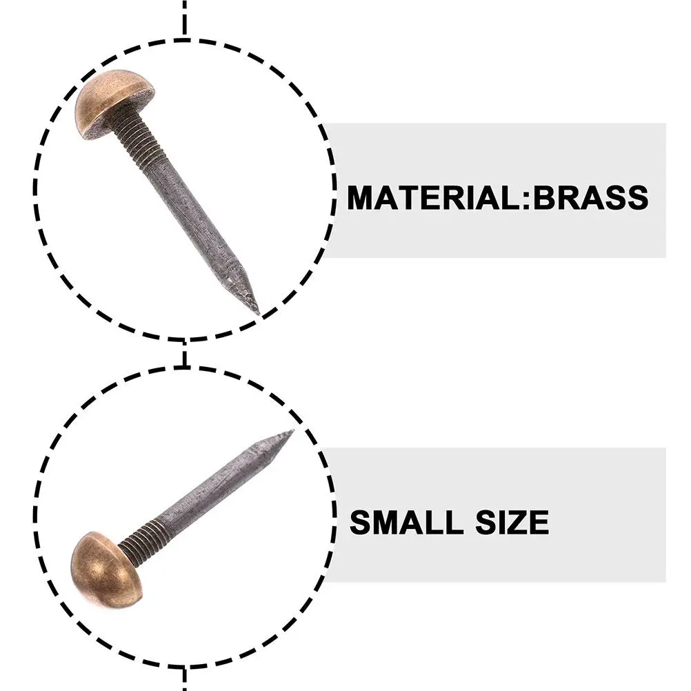 20Pcs Brass Upholstery Tacks Vintage Decorative Furniture Nails for Sofa Chair Door Wood Upholstery Studs Heavy Duty Thumb Tacks