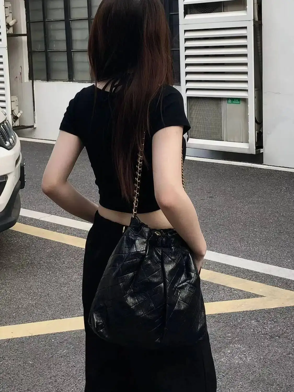 Bloom Vintage Y2k Grunge Women Hot Girls Pu Leather Casual Crossbody Bag Female Haruku Black Handbag Designer