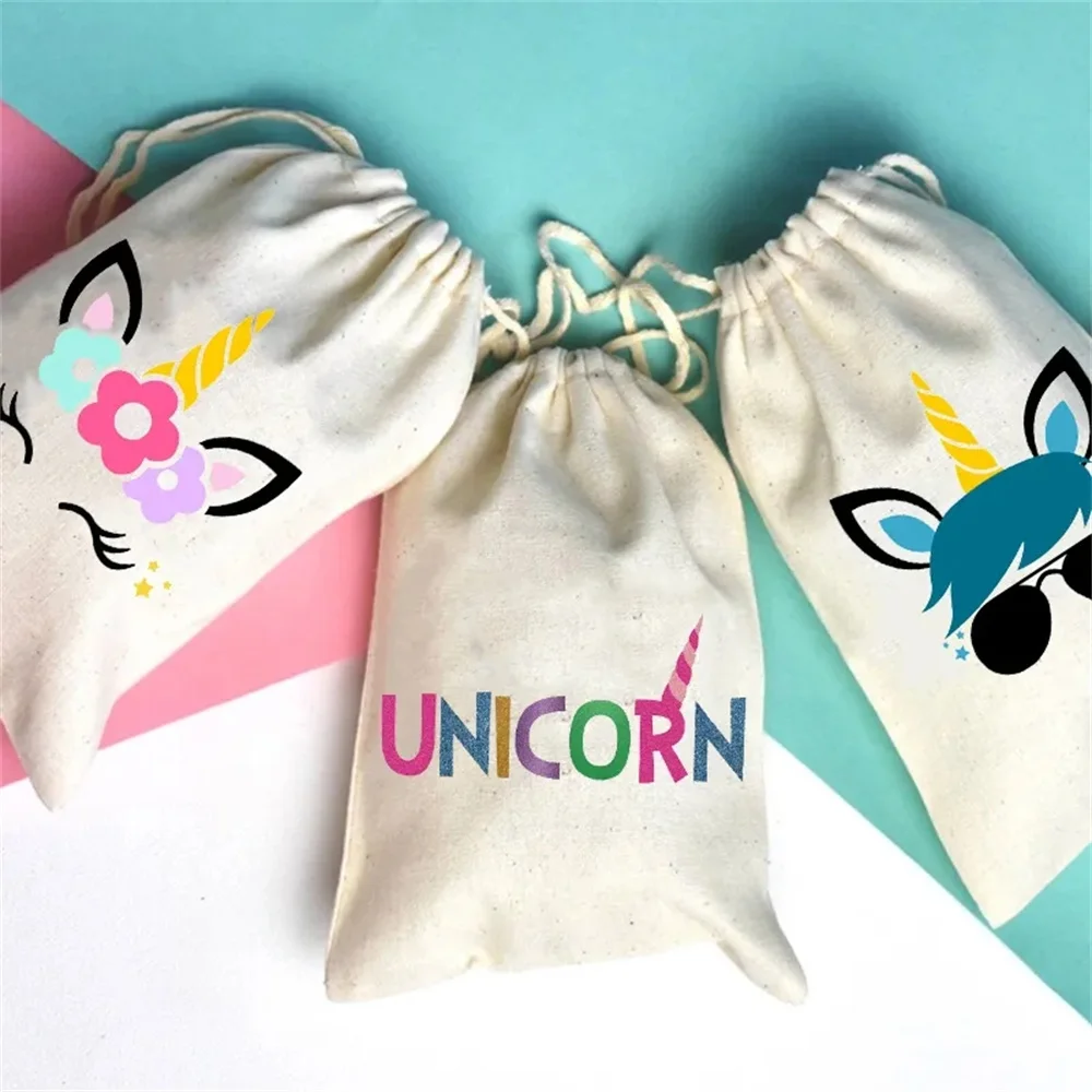 5pcs candy gift bags Magical unicorn Theme Girl Boy first 1st 2nd 3rd birthday party baby shower Children's day decoration favor