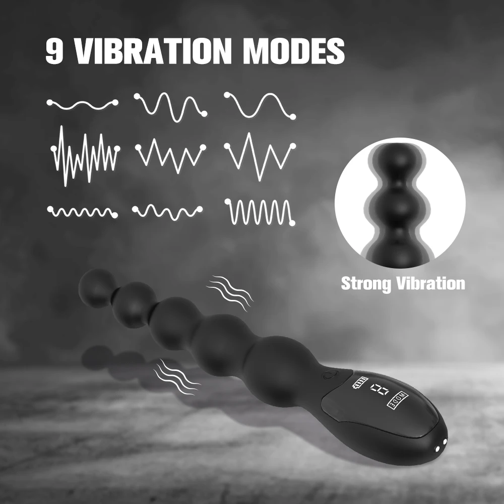 Lcd-Scherm Anale Vibrators Met 9 Trillingsmodi Anale Kralen Butt Plug Meerdere Stimulatie Massager Anale Plug Volwassen Seksspeeltjes