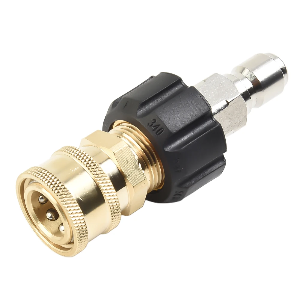 

Set Pressure Washer Adapter To 1/4“ 3/8“ Swivel 14mm 15mm 5000 PSI Accessory For Spray Tool M22 Quick Connect Brand New