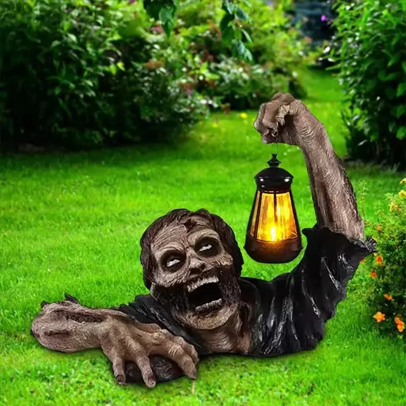 1pc Halloween Zombie Laterne Krabbeln Horror Dekor Garten Scary Led-leuchten Atmosphäre Dekoration mit Licht Skulptur Ornamente