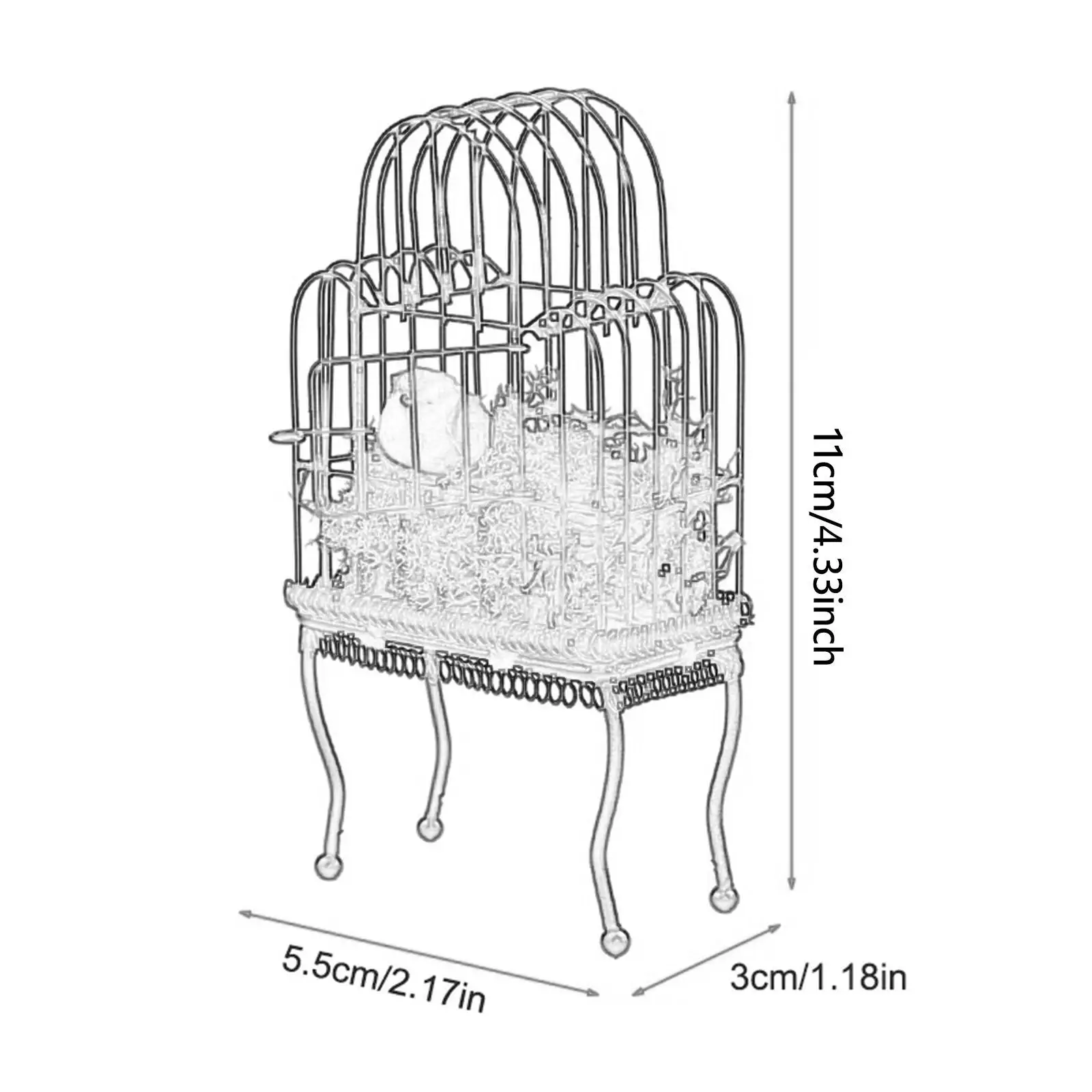 1/12 ตุ๊กตา Bird Nest Props เด็กของขวัญ DIY ชุดเครื่องประดับตกแต่งตุ๊กตากลางแจ้งโลหะ Mini Birds House Bird Nest รุ่น
