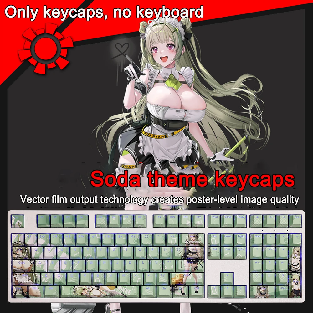 

108 Keys/set Nikke Goddess of Victory Keycaps PBT Dye Subbed Keycaps Cherry Anime Cartoon Gaming Key Caps For ANSI 61 87 104 108