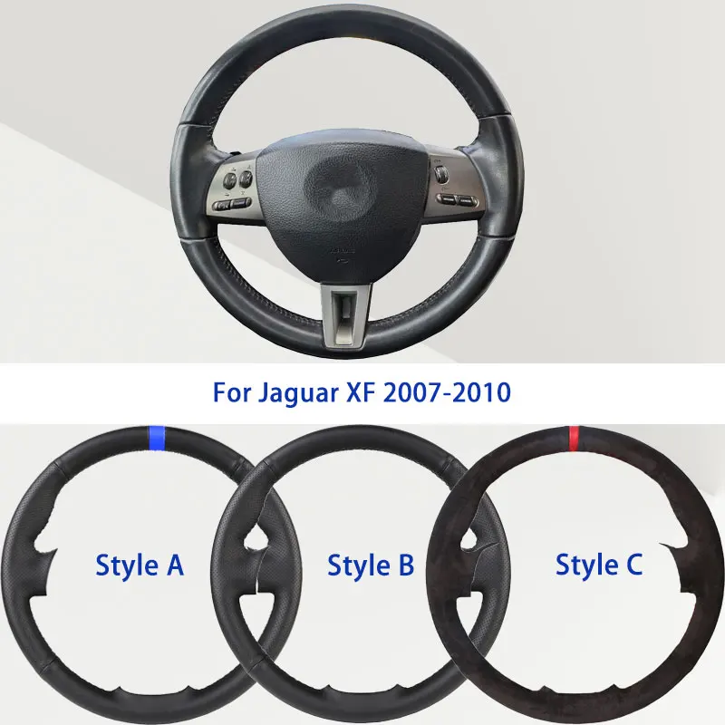 

OEM Black Microfiber Synthetic Leather Car Steering Wheel Cover For Jaguar XF 2007-2010 Soft Damping Automotive Grip
