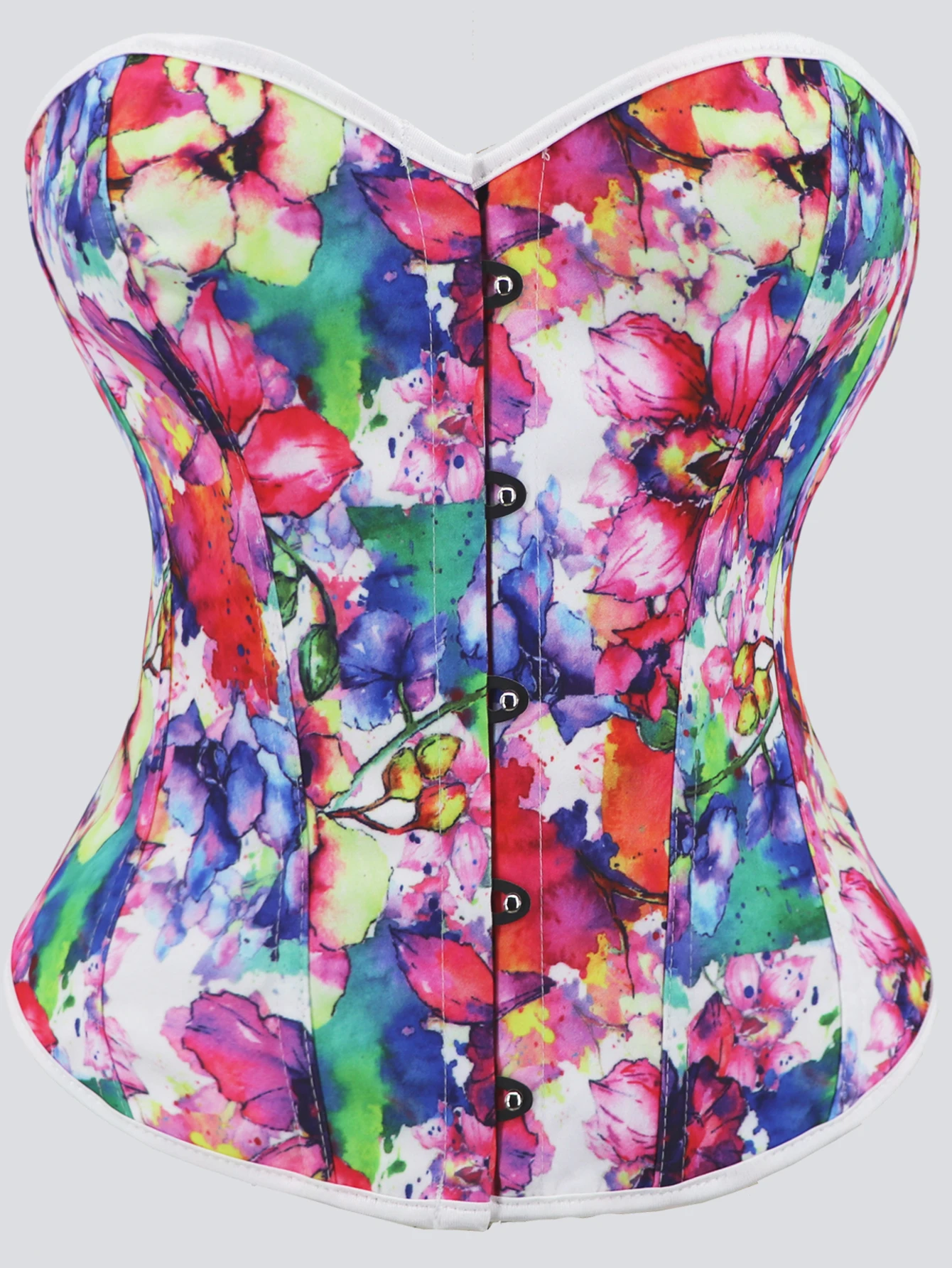Tarnmuster-Korsett-Top, Chiffon-Bustier für Damen, Bauchkontrolle, Schnürung, Gothic-Korsett mit Knochen, elegant, Halloween-Bühnenkostüm