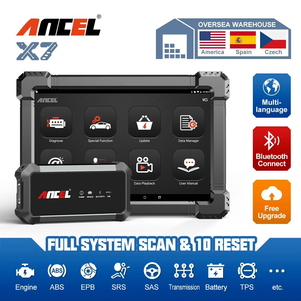 

ANCEL X7 Bluetooth OBD2 Automotivo Scanner All System IMMO ABS EPB BMS TPMS D-P-F Reset OBD 2 Car Diagnostic Tool Free Update