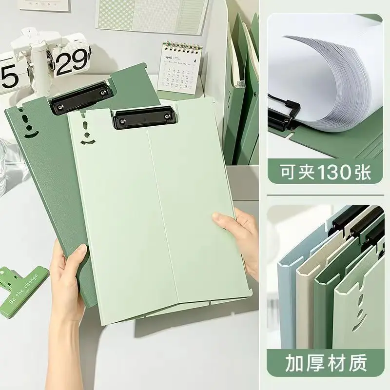 A4 File Folder Student Ins Splint Exam Pad Writing Board Meeting Minutes Standing Folder Two Gear Adjustable Random Color