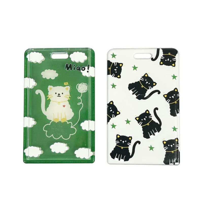 1 Piece Kpop Idol Photocard Holder Cute Cartoon Cat Korean Fashion Acrylic Display ID Card Holder Kawaii Student Card Holder