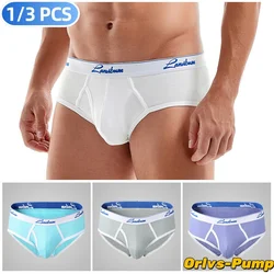 1/3 PCS New Men's Underwear Mid Waist Thread Cotton Breathable Solid Color Youth Underwear Men's Triangle Pants