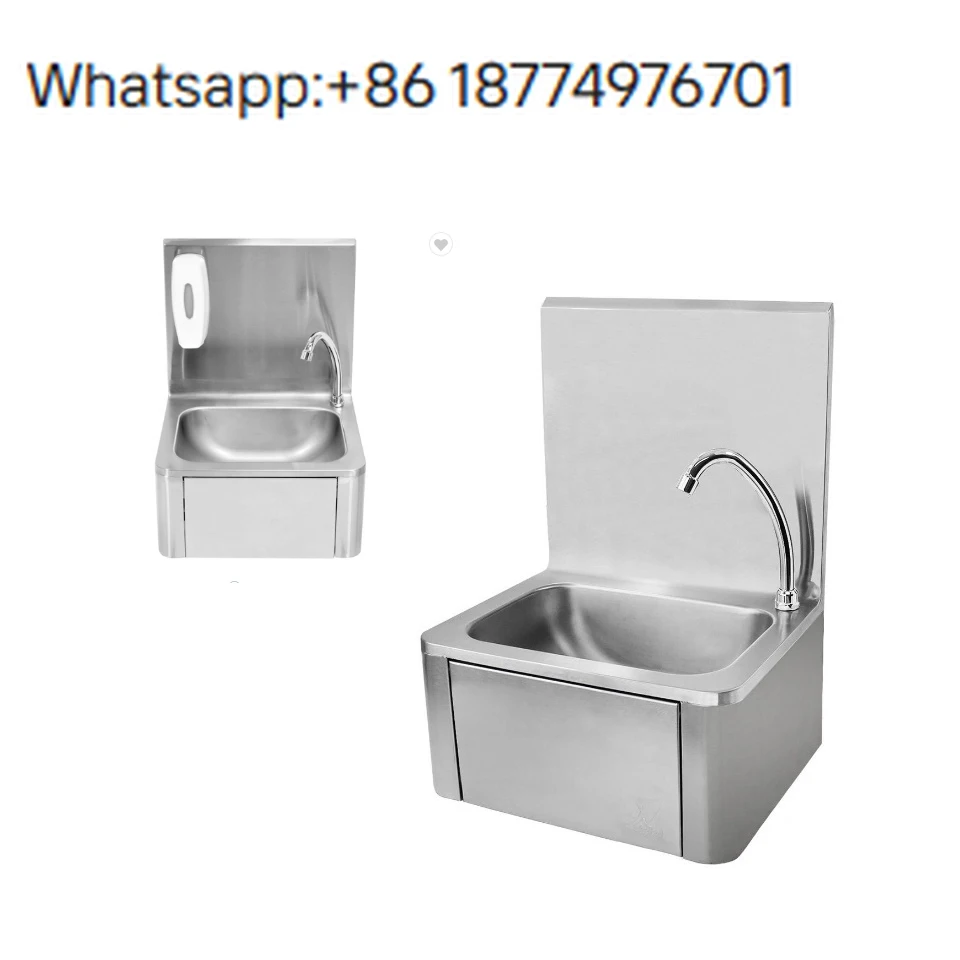 

Factory Direct Sale Portable Stainless Steel Hotel Equipment Stainless Wall Mount Small Hand Washing Sink with Knee Operated