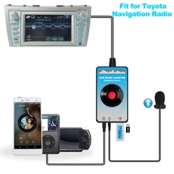 Moonet Bluetooth Car Kit with USB AUX 3 in 1 Music Adapter Fit for Toyota Prius Camry & Lexus ES350 IS300 Navigation Radio