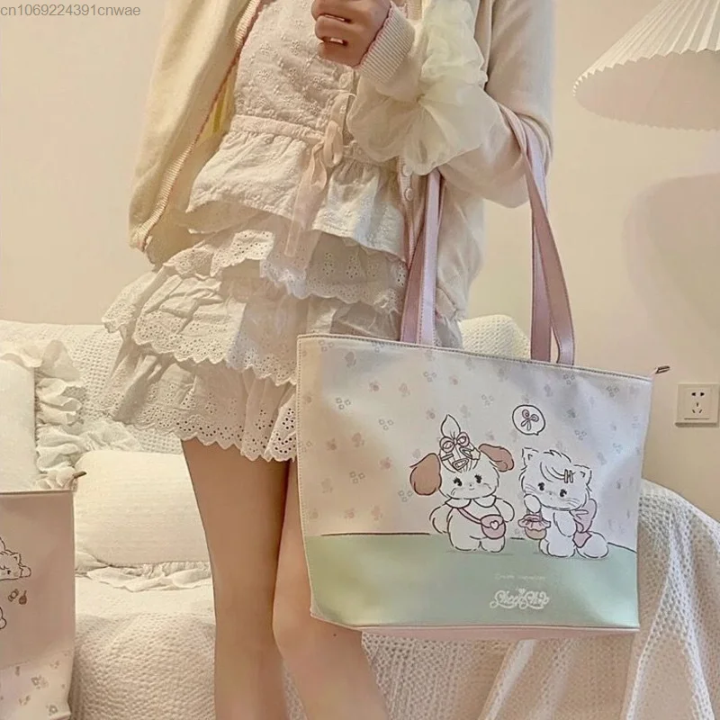 New Mikko Tote Bag Fashion Large Capacity Hand Bag Women's Travel Beach Bag Trend 2023 Kawaii Anime Lolita Girls Shoulder Bag