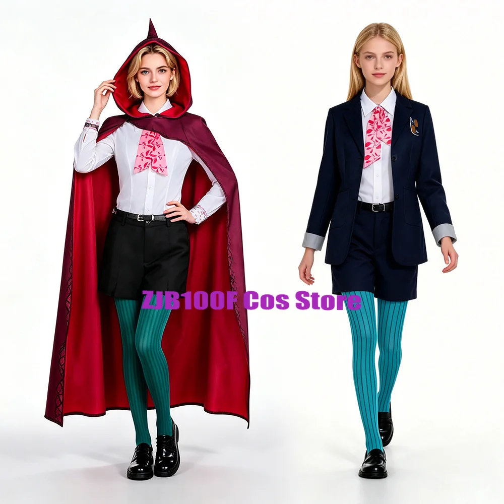Disfraz de Cosplay de Billie de la Película 2026, Uniforme, Camisa, Pantalones Cortos, Capa con Capucha, Gorra, Traje para Halloween, Carnaval, Fiesta, para Mujer