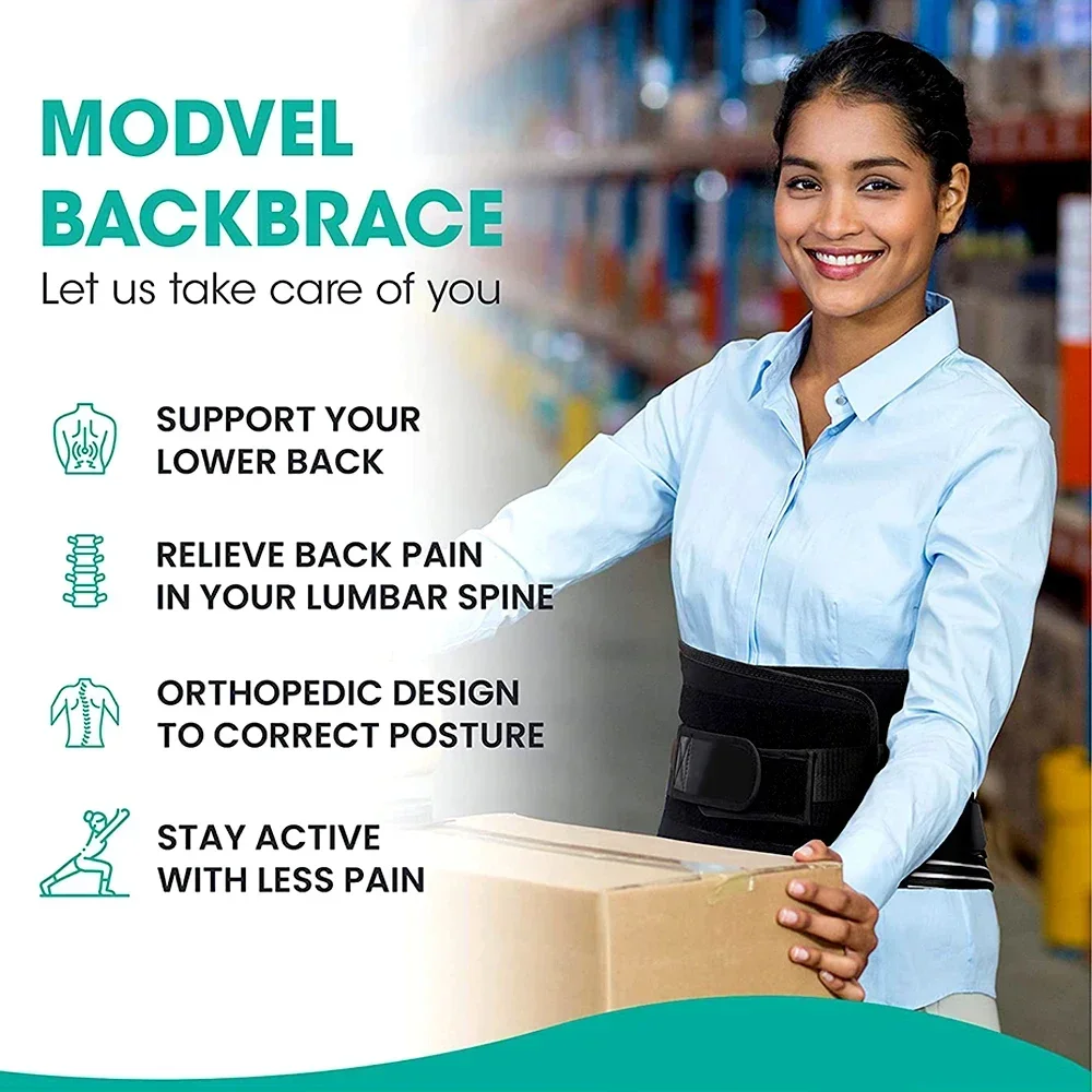 

Lumbar Back Brace with 7 Stays & Pad - Lower Back Pain Relief for Men/Women - Heavy Lifting & Sciatica Support