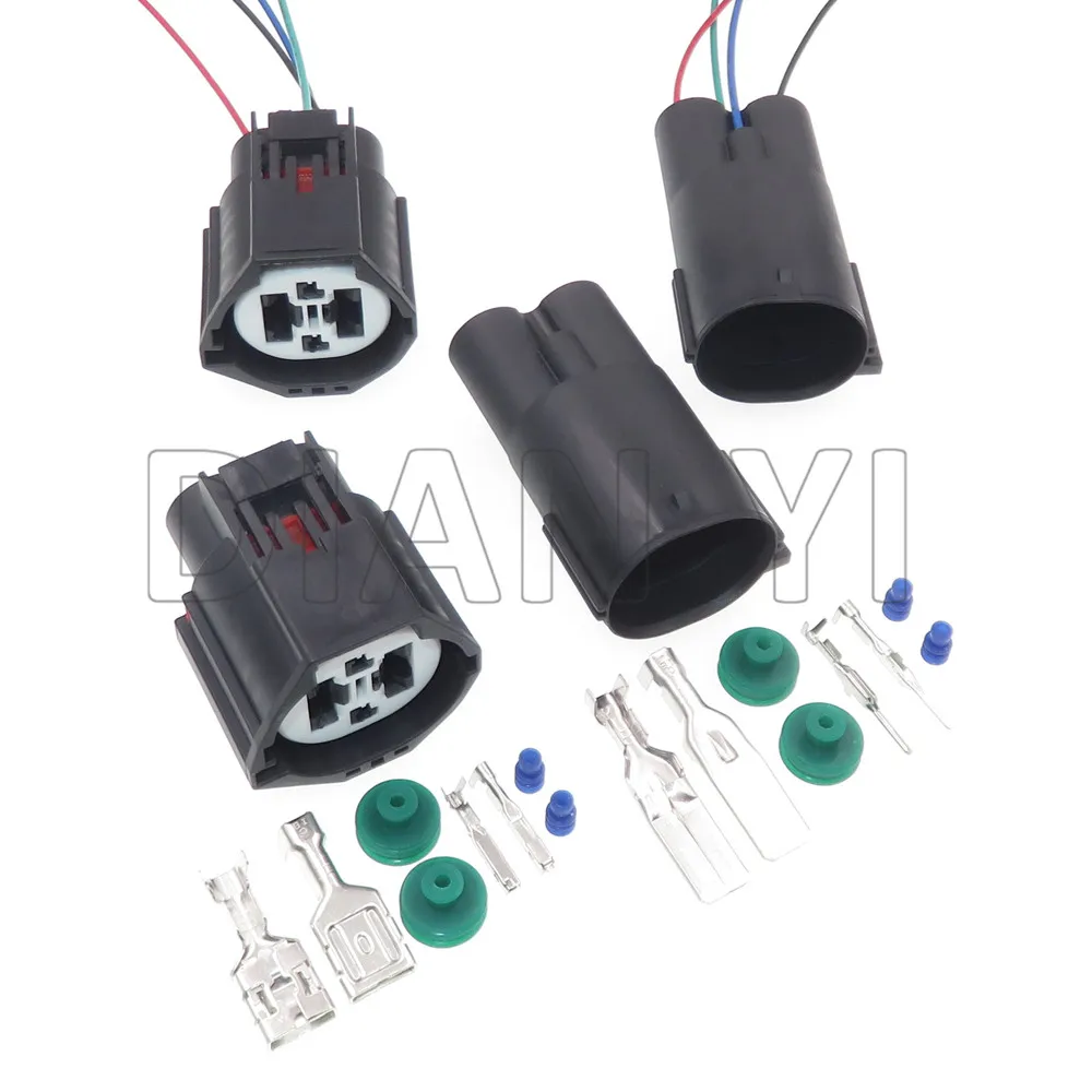 1 Set 4 Way Automobile Cooling Fan Sealed Composite Plastic Housing Connector 7283-8497-90 AC Assembly Car Wiring Socket