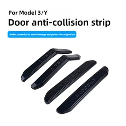 4 PCS For Tesla Model Y Model 3 2021-2023 ABS Car Door Edge Stickers Anti-collision Strip Protection Decal Exterior Accessories