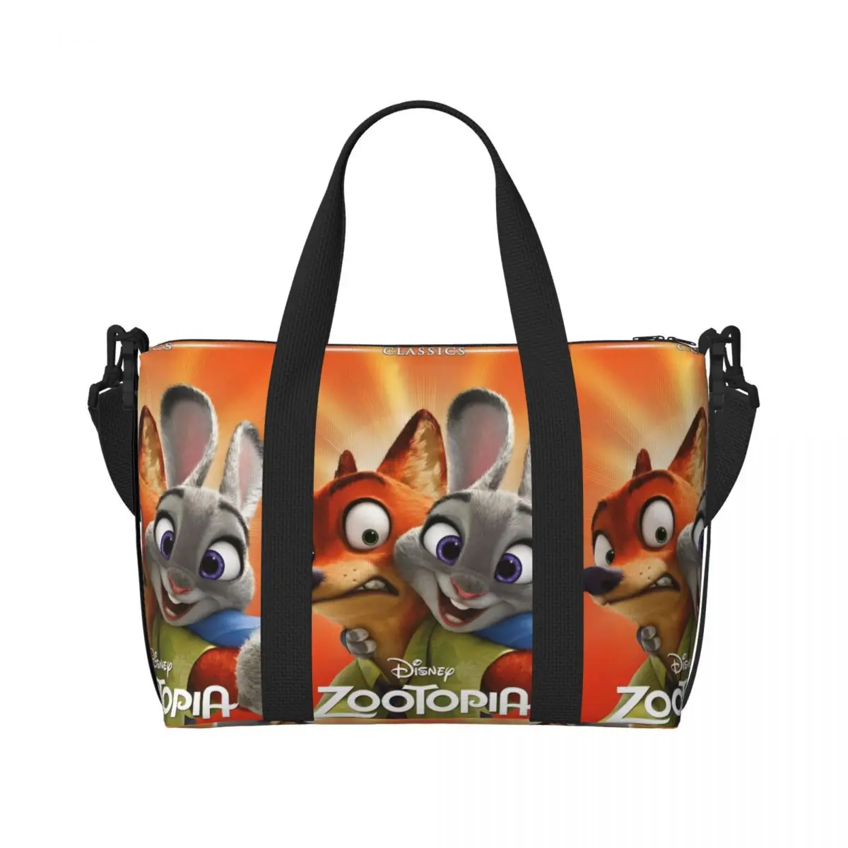 

Custom Large Zootopia Nick Fox Tote Bag Women Cute Cartoon Shopping Shoulder Beach Gym Travel Bag