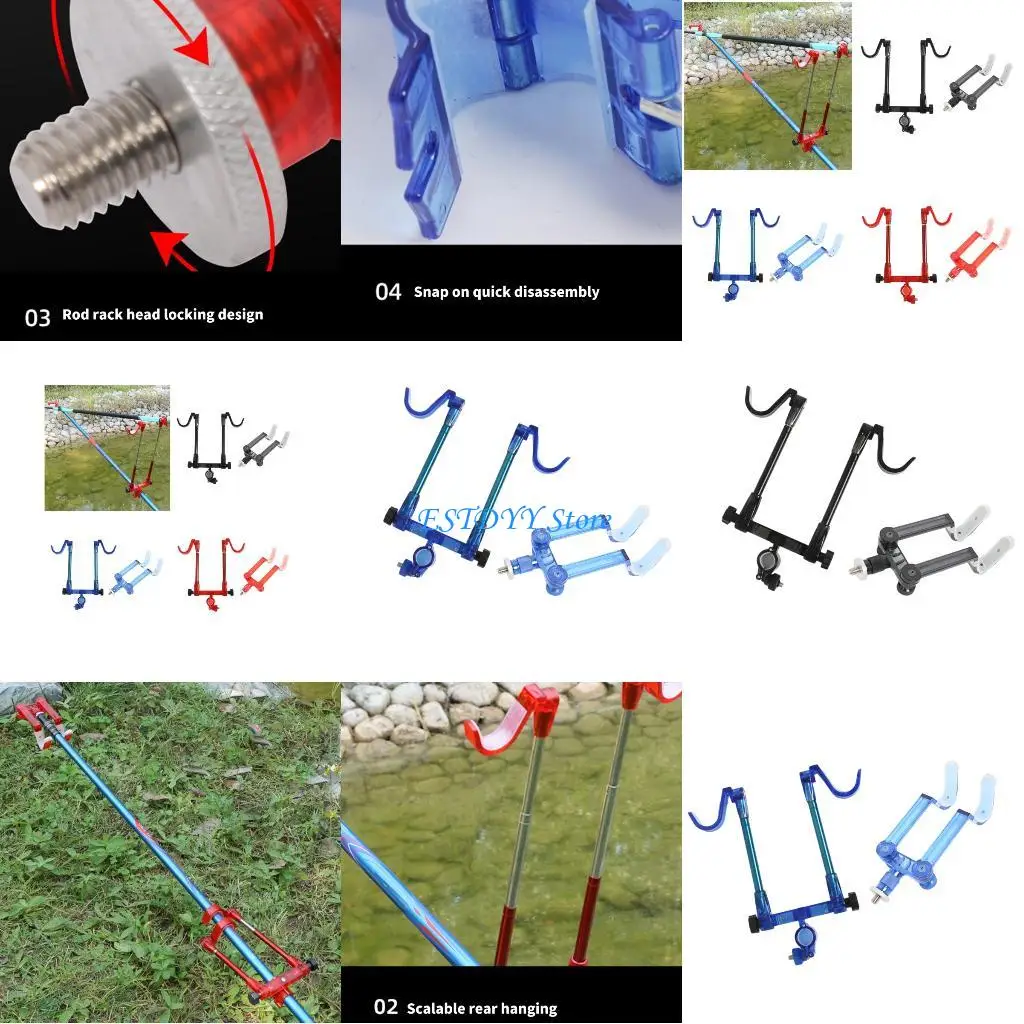 

G6DE Portable Rear Bracket Poles Stand Stability Enhances For Professional Anglers