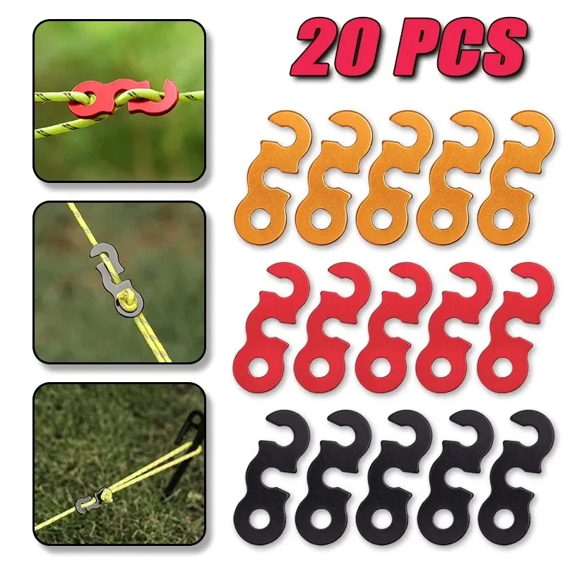 5Pcs Adjustable Tent Rope Buckle S-type Tensioner Fastener Kit Outdoor Camping Tent Fixed Cord Accessories Tools